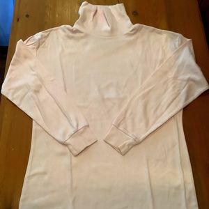 WOMENS LIGHT PINK COTTON/POLY TURTLENECK TOP, MEDIUM